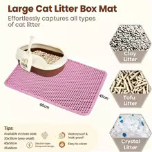 Double Layer Cat Litter Mat – Waterproof & Non-Slip